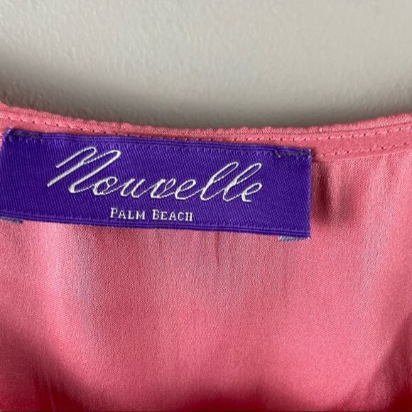 Nouvelle pink silk chiffon trim camisole tank XS - Picture 3 of 6